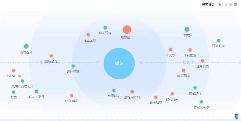 鲜花关键词与花卉没有相关性